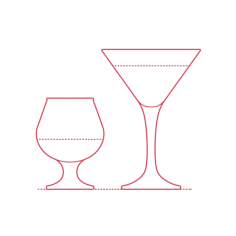 Objects Cocktail Glasses Sticker Outline Svg File, Free Vectors File